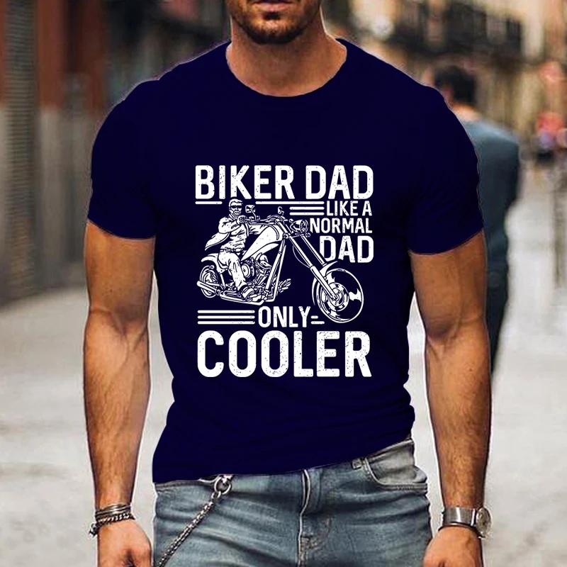 2024 Lustige Designs T-Shirts Biker Papa Nur Cooler Grafik T-Shirts Männer 90er Vintage Kleidung Vatertagsgeschenke Klassisches T-Shirt