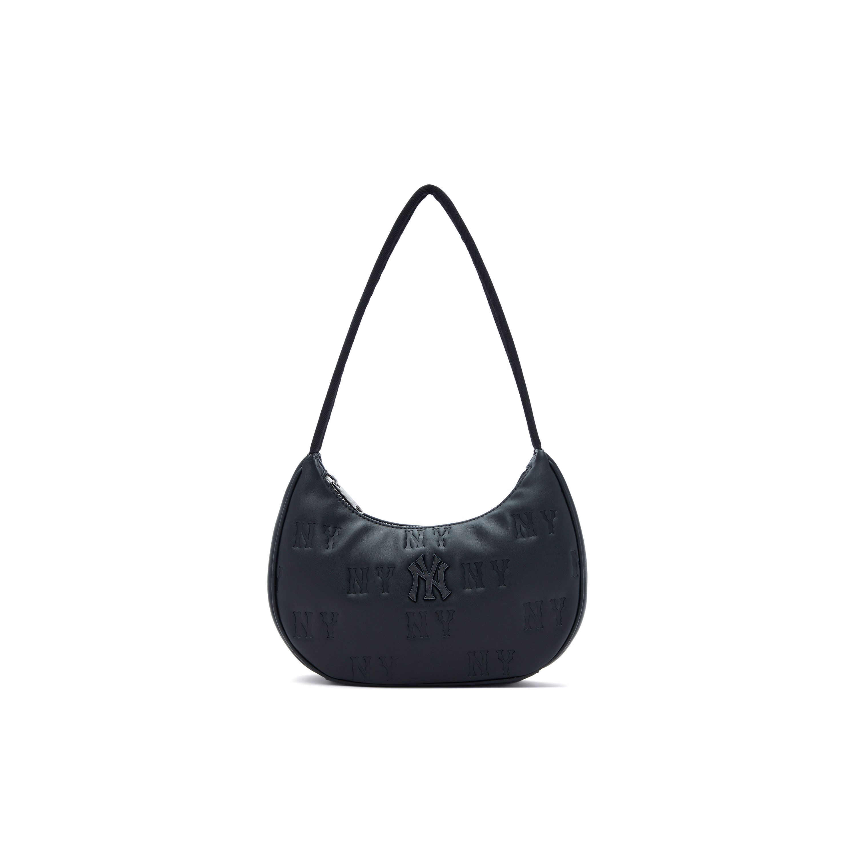 

MLB 24FW New York Yankees Imprint Old Flower Zipper Commuter Simple Unisex Handbag Black 3ABQS024N-50BKS Black