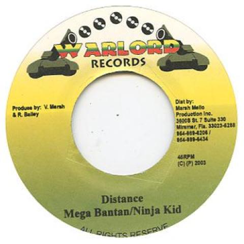 

7inch Record MEGA BANTON, NINJA KID - Distance Warlord Records 2003 Jamaica Reggae, Ska & Dub