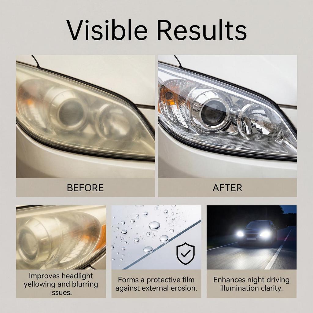 Hikmarion Headlight Restoration Kit: Clear Yellowing, Improve Lighting, Protect Surface