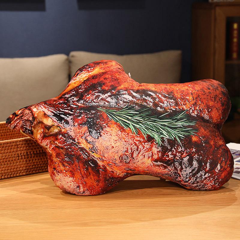 Simulated Food Braised Pork, Sweet And Sour Ribs, Throw Pillow, Plush Toy, Roast Chicken, Steak Doll, Home Pillow, Rag Doll