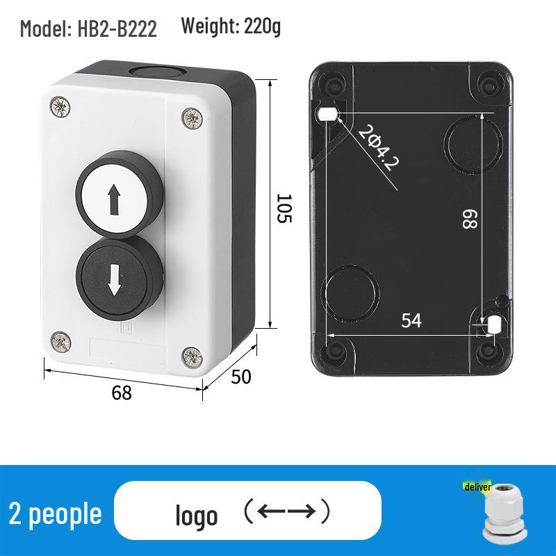 Waterproof 22mm Emergency Stop/Start Button Switch Box with Self-Locking & Resetting Indicator Light