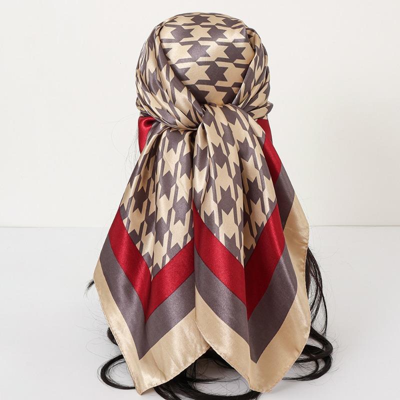 New cashew print silk scarf women's trend versatile shawl satin headscarf 90 square scarf scarf women