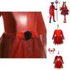 Halloween Red Bull Dämonenkostüm für Mädchen Weicher Polyesterstoff Europäischer und amerikanischer Stil Ideal für Cosplay und Kostümpartys
