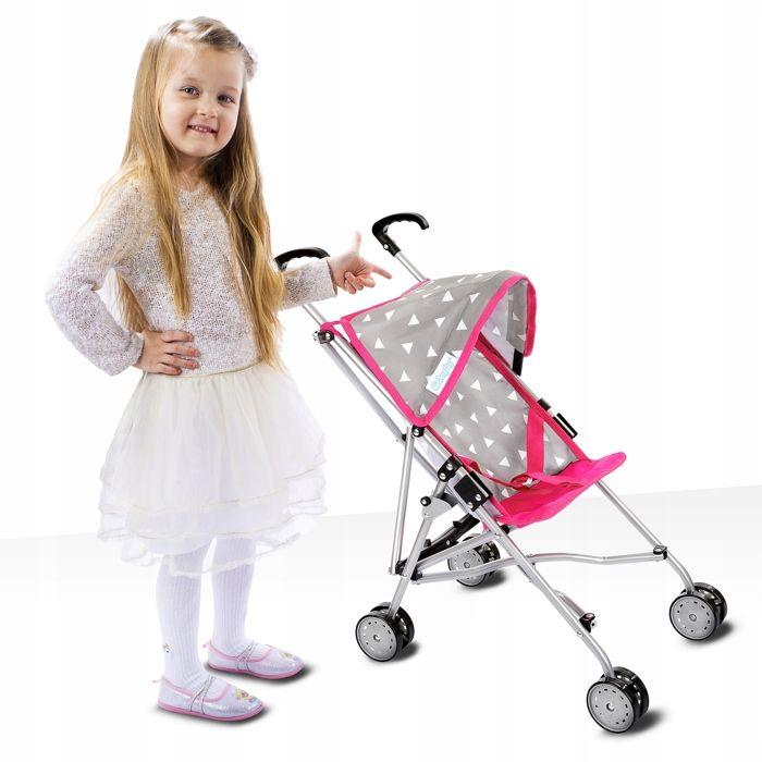 Poussette pour poupée légère pliante type parapluie avec harnais – Kinderplay (KP0290S)