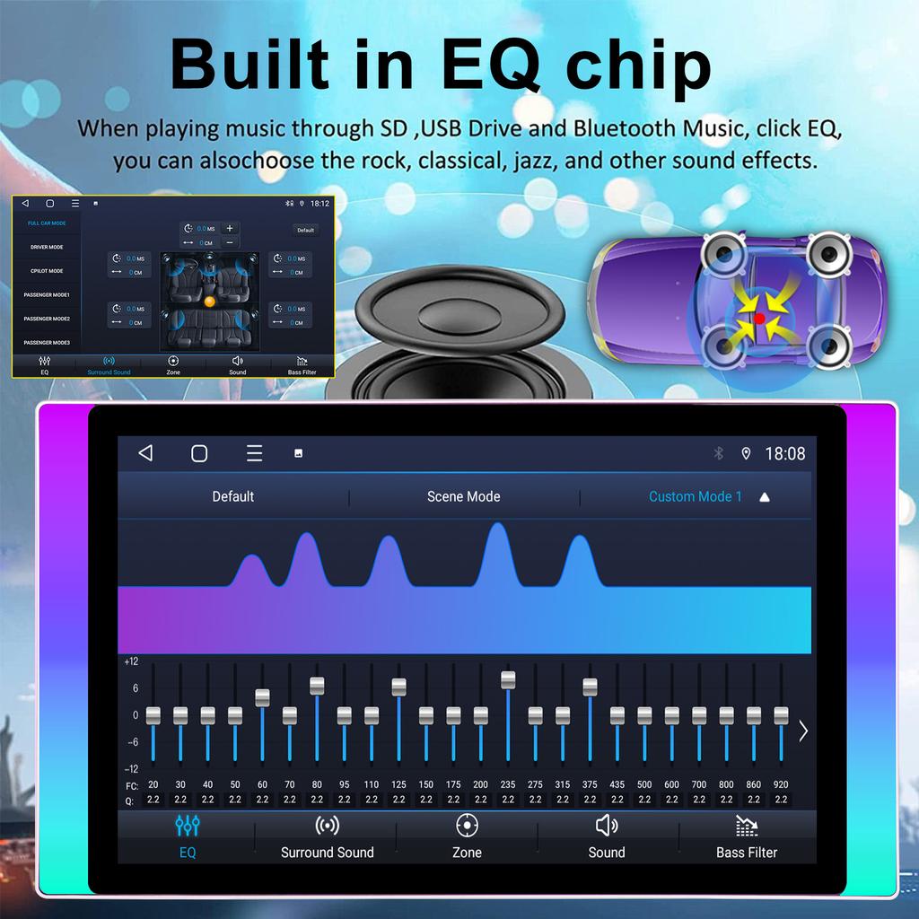 11.5"  Universal Android Οθόνη Ασύρματο Carplay Αυτοκινήτου Video DVD Player Universal Κεντρική Μονάδα GPS Carplay 5G Wifi BT5.4