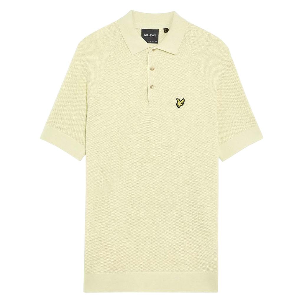 Lyle & Scott Mens Linen Blend Knitted Polo Shirt