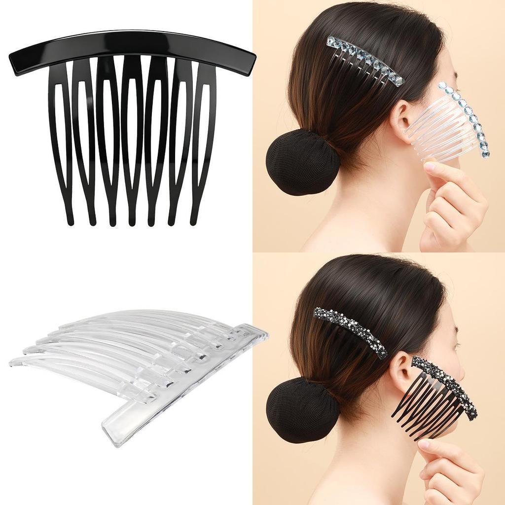 Transparent 7-Tooth Comb for Traceless Bangs Fixing - Women's Flat Hair Savior & Flyaway Control Accessory