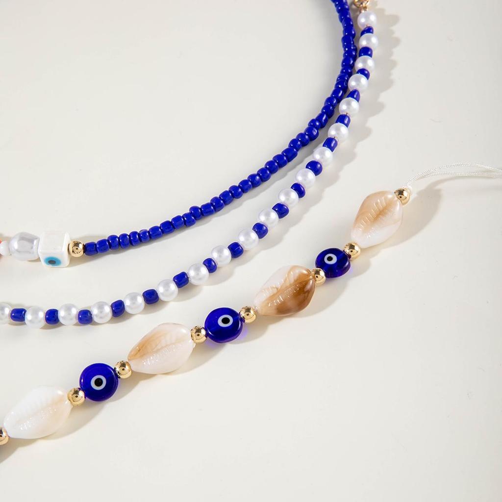 3pcs Seaside Vacation Ocean Elements Ceramic Fish Conch Pendant Necklace Women's Jewelry Set Summer Fresh Necklace