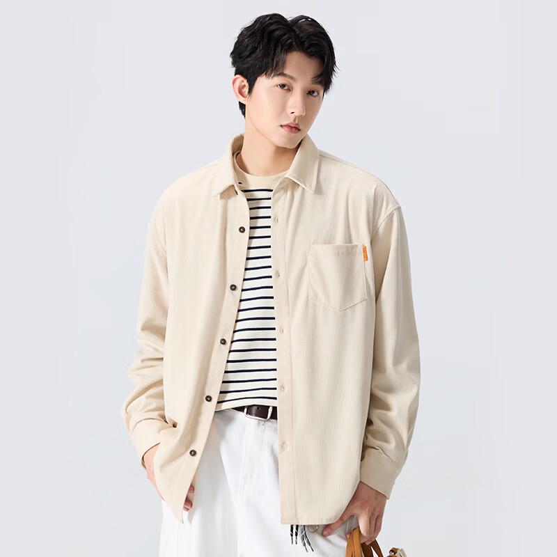 MINISO Men's Heavy Corduroy Long-Sleeve Shirt Jacket