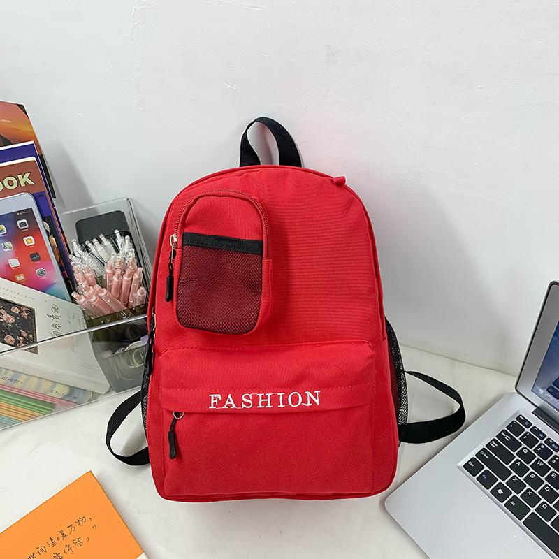 Trendy Unisex Preschool Canvas Backpack Spacious Comfortable Design For Young Children красный