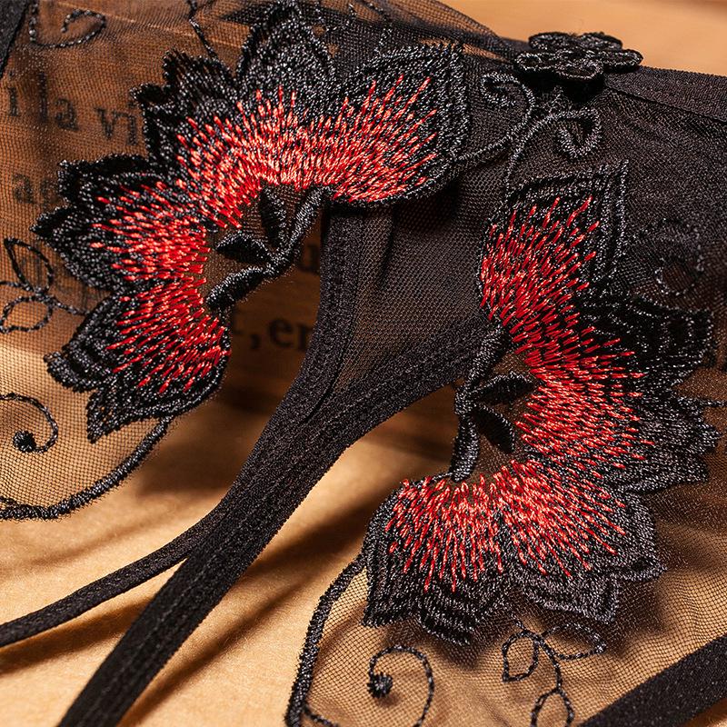 Women's Open Crotch Embroidered Sexy Panties