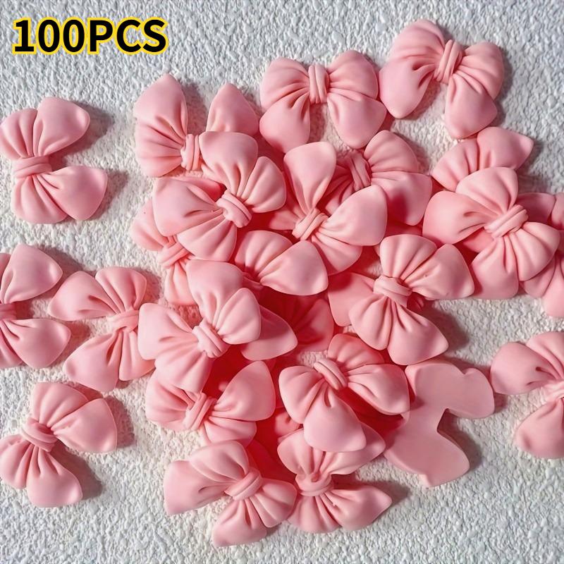 

100/200pcs Bow-Shaped Resin Ornaments DIY Jewelry Earrings & Necklace Resin Accessories Bow Charms Decor Phone Cases Footwear