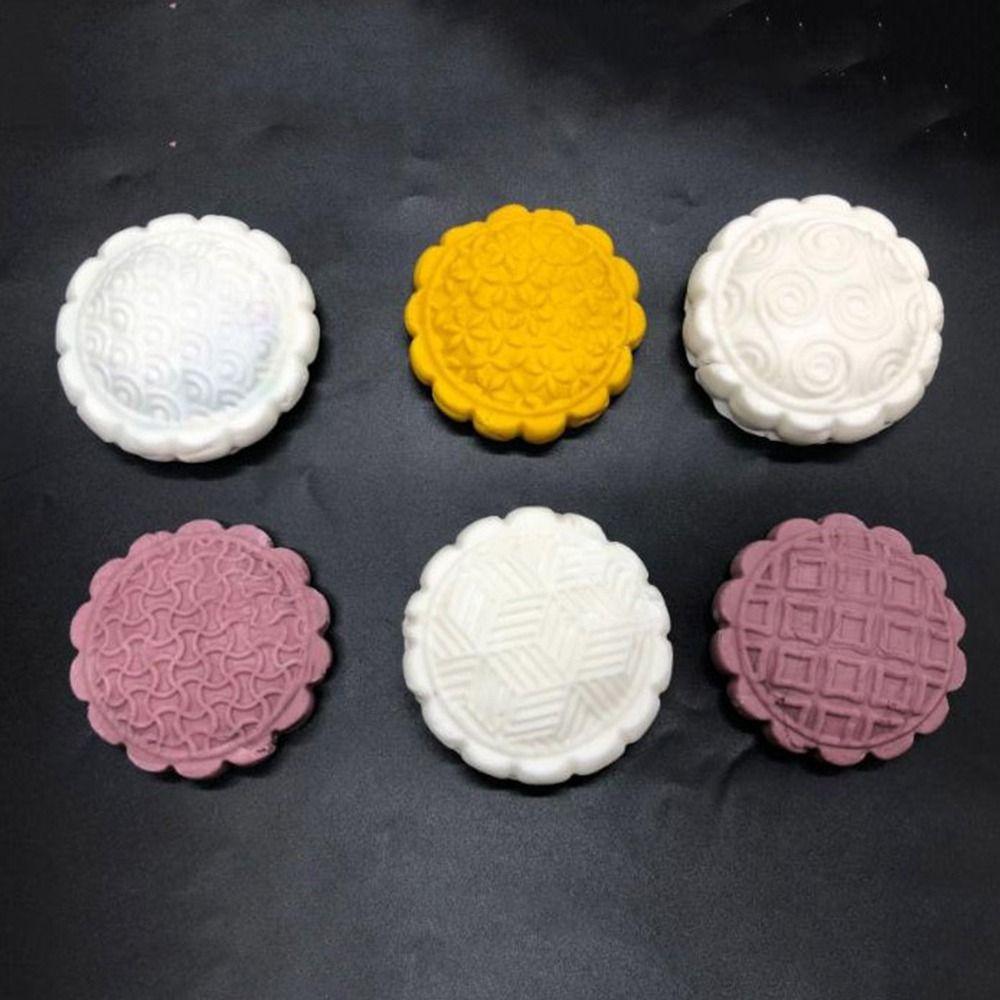 Silicone 6 Holes Mooncake Mold 3D Mung Bean Mold Practical Pastry Mold  for Home