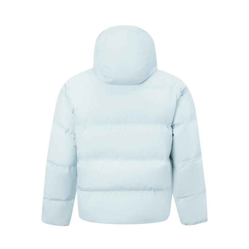 Li Ning CF Su Series White Windproof Moisture Wicking Water Resistant Loose Duck Down Short Jacket Unisex Jacket Frost-Blue AYMV157-6