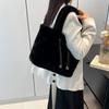 Versatile Plush Handbag Chinese Style Soft Shoulder Bag Trendy Hasp Bow Velvet Tote Bag  Shopping