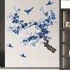 Ramas y Pájaros Pintados de Azul Pegatina de Pared para Decoración del Hogar en Dormitorio Sala de Estar