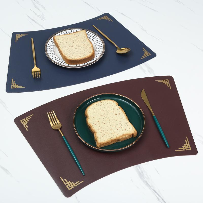 Wind table mat Placemat Leather Western food mat Water and oil insulation mat Household bowl coaster Dining table mat