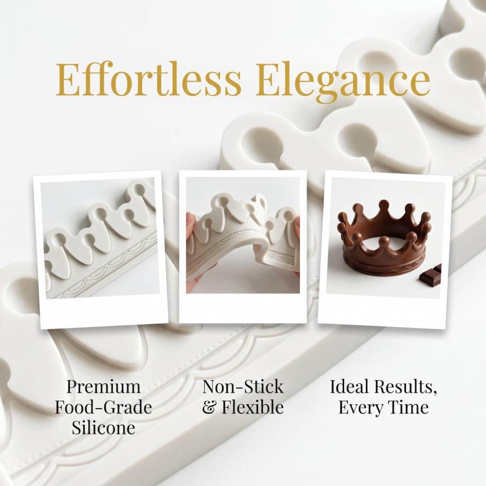 Silicone Crown Silicone Mold Flexible Cake Border Mold Handmade Supply Resin Mold Cake Decorating серый