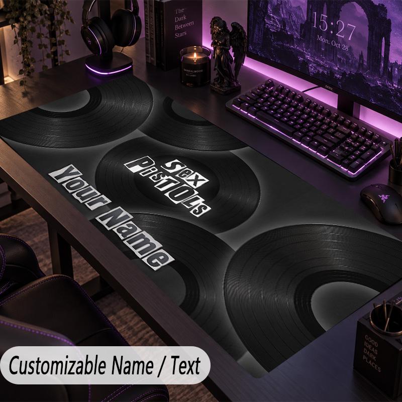 Large Mouse PadSex Pistols Custom Name Text Personalized Desk Mat Non Slip Gaming Pad