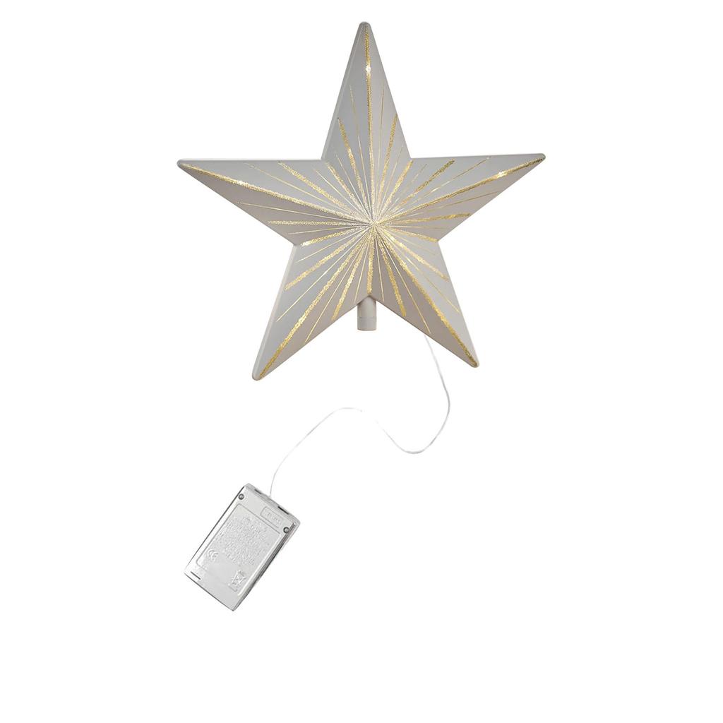 Night 11in Clip-On Christmas Tree Topper, Illuminated LED Acrylic Star With Sparkling Lights, Glowing Night Light For Holiday Decor