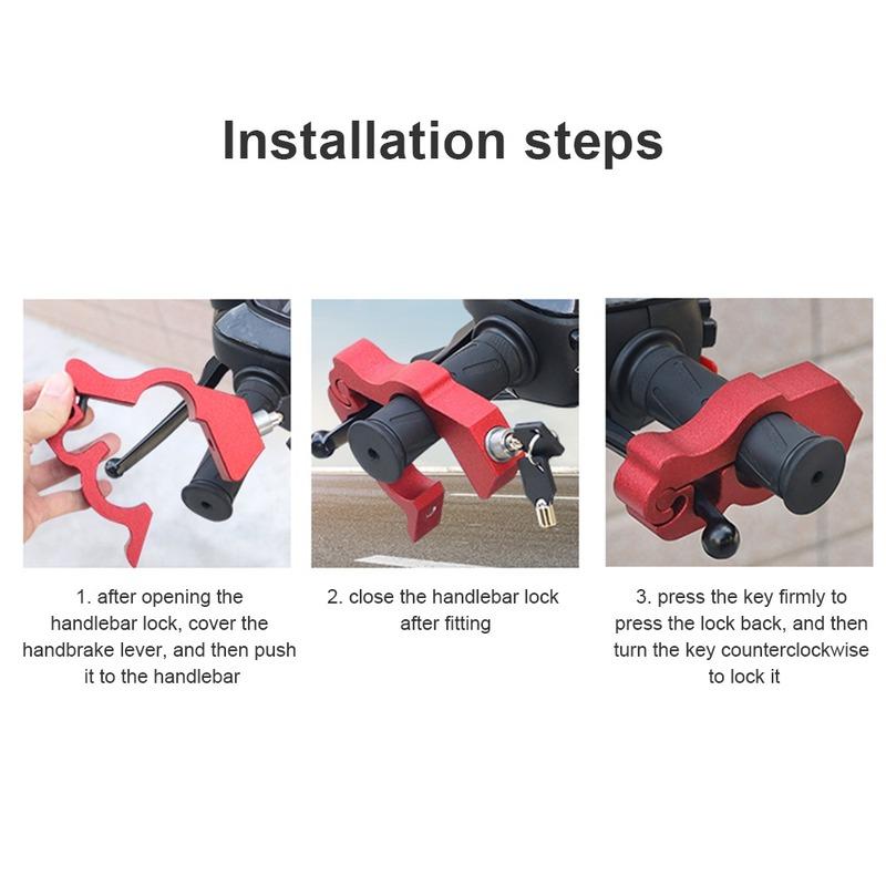 Motorcycle Handlebar Lock Handlebar Brake Handle Solid Lock Imitating Steal Lock Pull Rod ATV Dirt Street Bikes Anti Theft