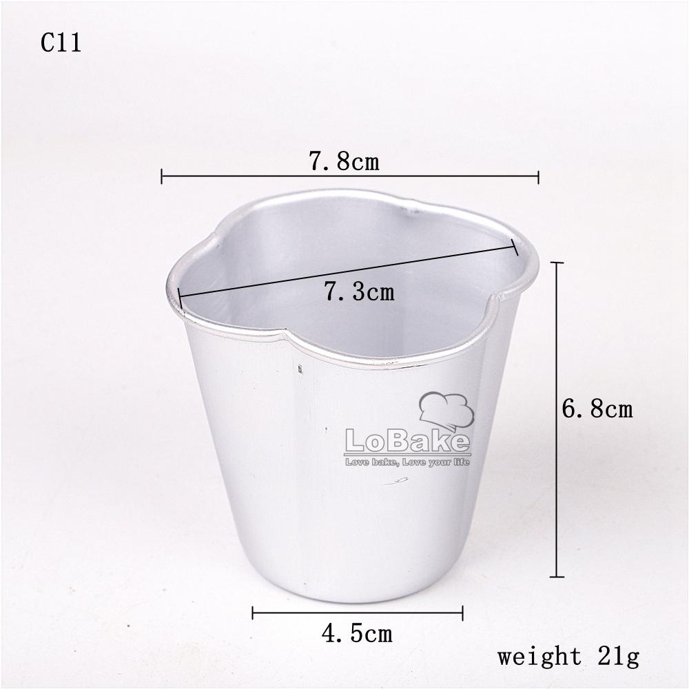 10pcs/lot Various Design Fluted Edge Wavy Flower Cup Boat Round Shape Aluminium Tart Mould Jelly Pudding Cup Cupcake Mold Baking