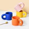 Fat Round Handgrip Novelty Cups Ceramic Cute Fat Handle Cup Personalized Milk Container  Home