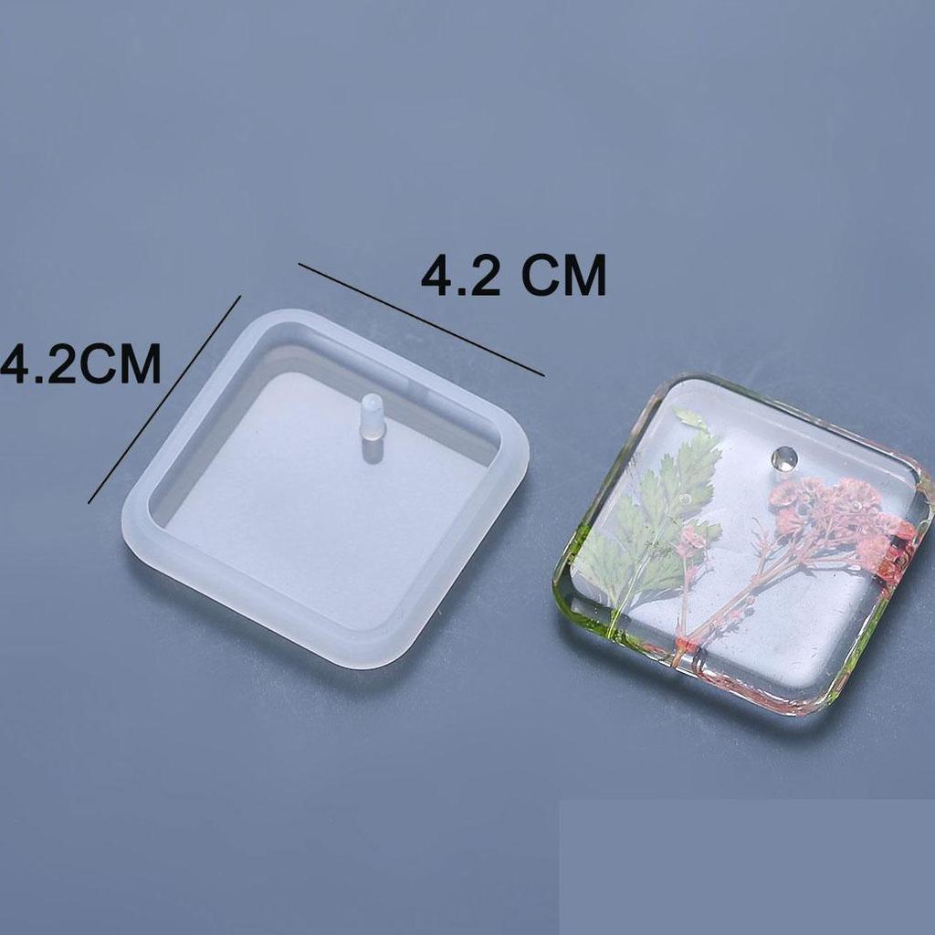 6 sztuk DIY Brelok Wisiorek Zestaw Formy Silikonowej Kryształ Żywica Epoksydowa Forma Okrągły Prostokąt Wisiorki Tworzenia Biżuterii Formy Do Odlewania