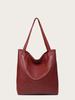 Women's Retro Waxed Leather Tote: Stylish, Soft, Large Capacity, One-Shoulder Handbag with Pockets