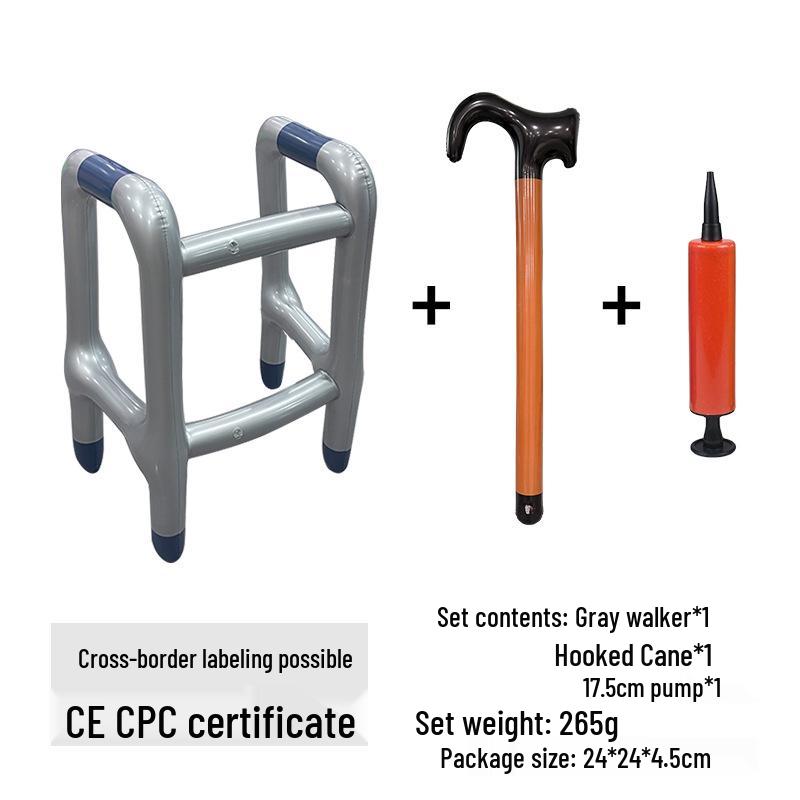 Inflatable Walker & Crutch Set for Halloween & Christmas Props