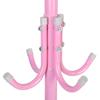 Multi Hook Metal Coat Hat Rack Tree Stand Clothes Bag Hanger Organizer for Home Bedroom (Pink)