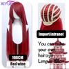 XIYUE Parrucche Cosplay Lunghe Sintetiche Colorate 100cm Parrucca Lolita Verde Rosa Bionda Viola Liscia Acconciatura per Festa di Halloween