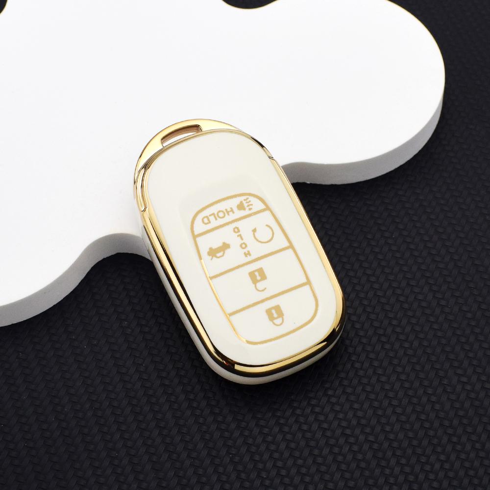 4/5-Button TPU Smart Key Fob Cover for Honda CR-V HR-V Civic Accord Fit Pilot Passport – Durable Protective Case Key Chain Rings