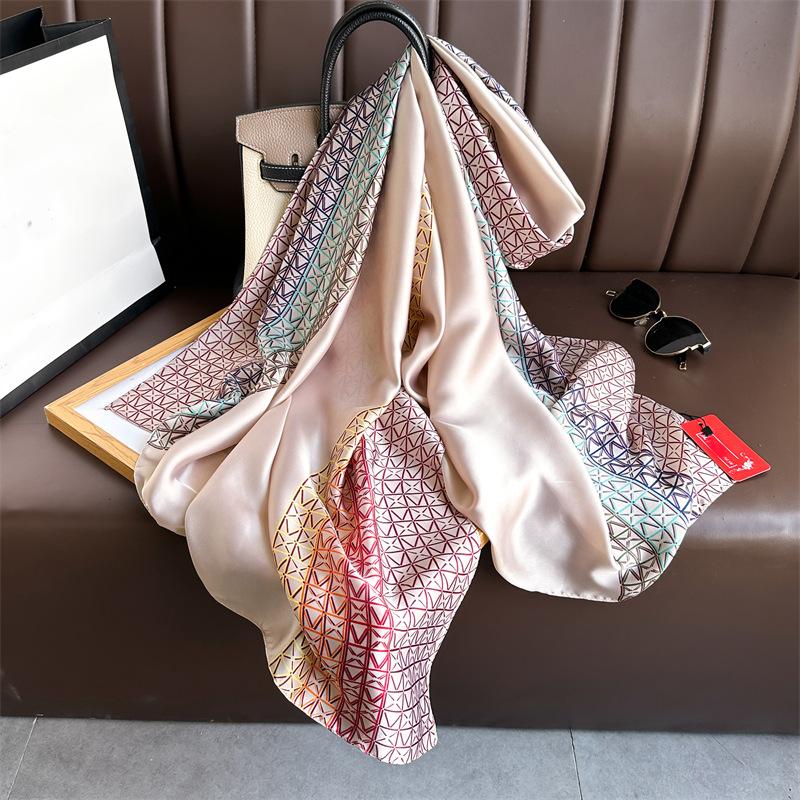 Luxury European Style Printed Silk Scarf Fashion Women S Long Shawl