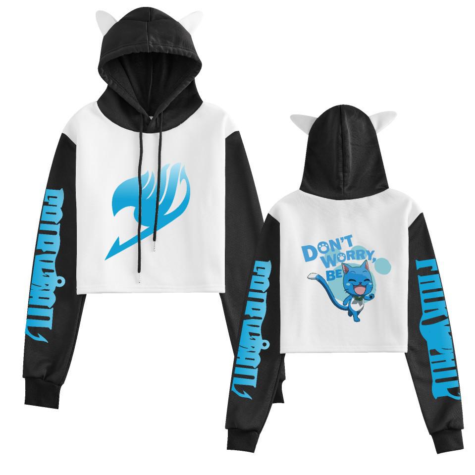 Fairy Tail Character Color Block Hooded Sweatshirt for Women