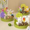 Non-Stick Easter Candle Holder Mold Flexible Gypsum Mold Spring Renewal Mold Heat Resistant Silicone Insert Mold Home Gift