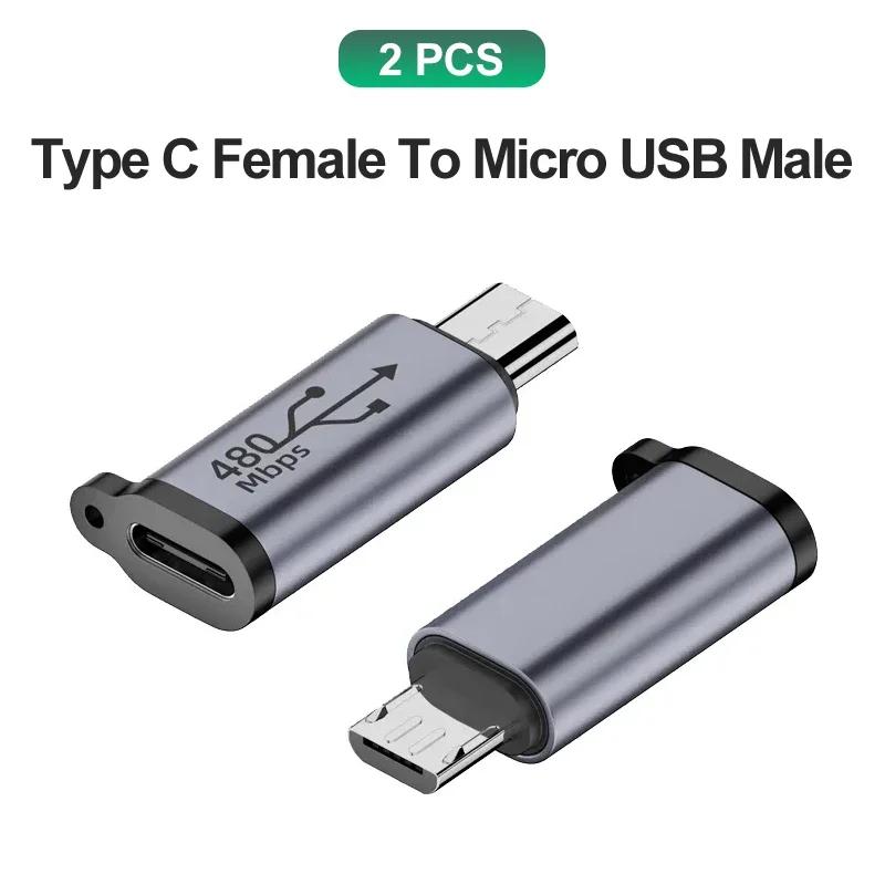 

USB Type C Adapter to Micro USB Mini USB Female Converter Compatible with iPhone 14 13 Xiaomi Samsung Lightning Charger