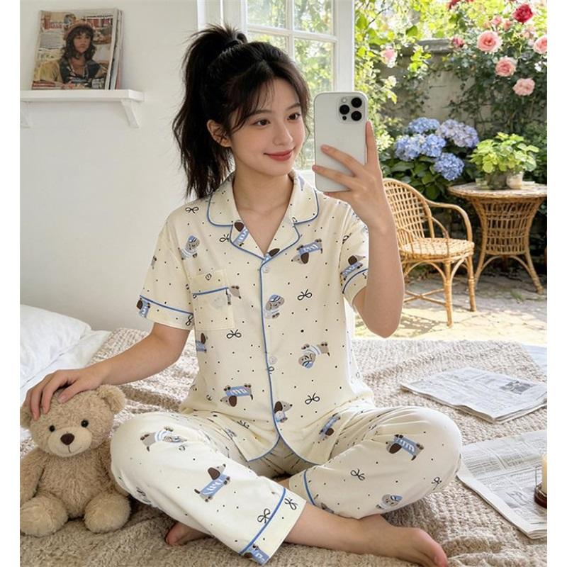 Women's Pajamas Set Pajamas 2-piece Set Airy Soft Casual Printed Pajamas
