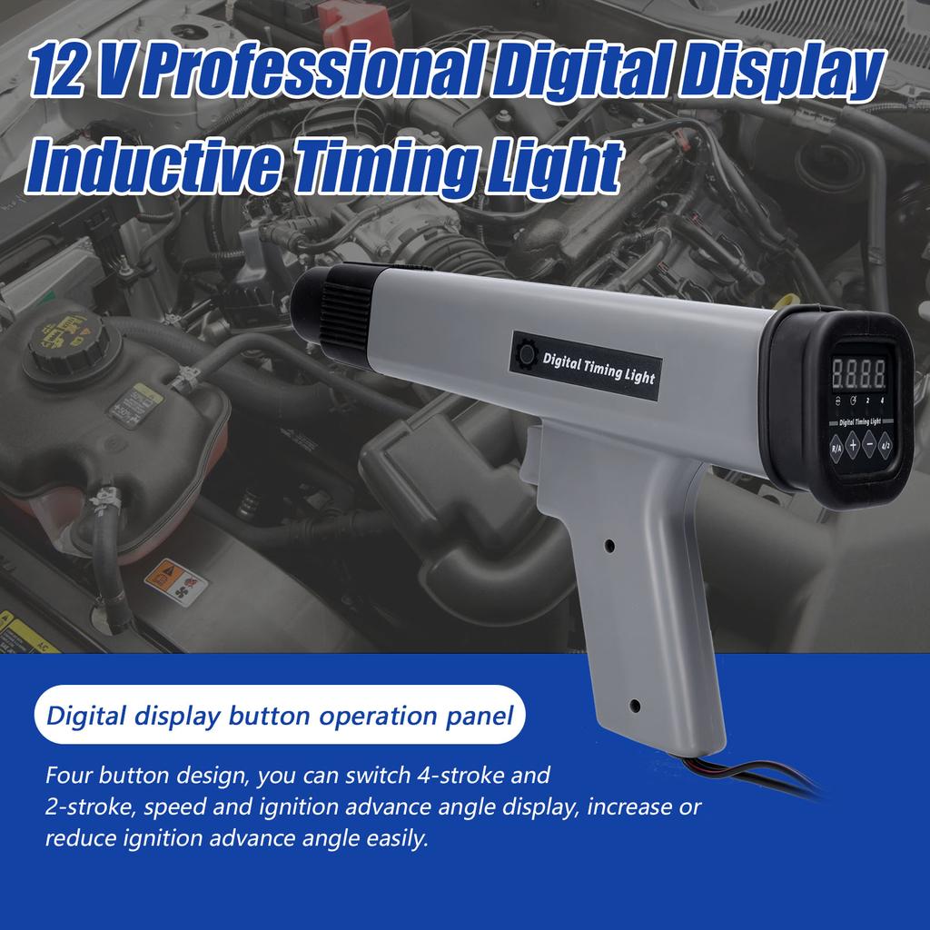 12 V Display Digital Profissional Luz de Sincronização Indutiva Carro Motocicleta Ignição de Motor a Gasolina