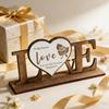 Wooden Love Heart Decor – Handcrafted Wooden Keepsake for Valentine's Day, Anniversary & Couple Gift, Romantic Home Accent