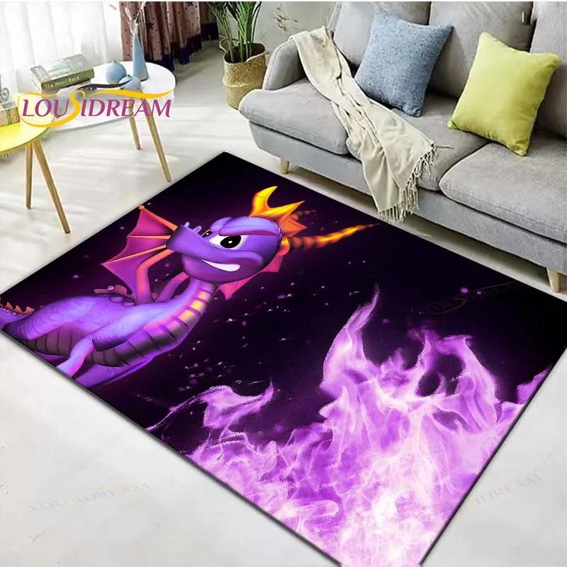 3D Klasické Hry S-Spyro Drak Tištěné Koberce Obývací Pokoj Protiskluzový Plošný Koberec Dětský Pokoj Rohožky Jóga Podložka Velký Koberec Dekor