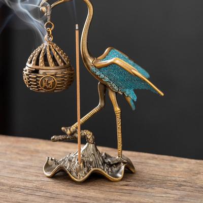 Zinc Alloy Backflow Incense Holder Delicate Elegant Magpie Hollow Lamp Auspicious Cloud Pattern Portable Small Incense Burner