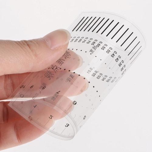 uxcell High-Precision SEC Size Estimation Chart, 10cm Transparency Defect Detection Film Ruler, Diameter and Line Width Defect Measurement
