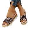 Large Size Slope Heel Cool Slippers Women's Summer New Fashion Leopard Print Muffin Thick Bottom Women's Slippers