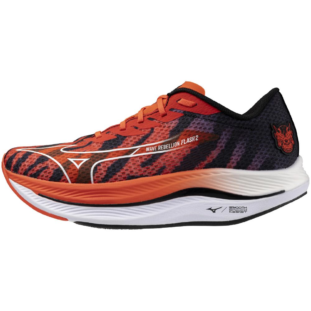 Mizuno Wave Rebellion Flash 2 Running Shoes, Jogging, Marathon, Training, Sports, Lightweight, Resilient, Thick Sole, Akaoni x Aooni, Size 22.5 cm, 2E