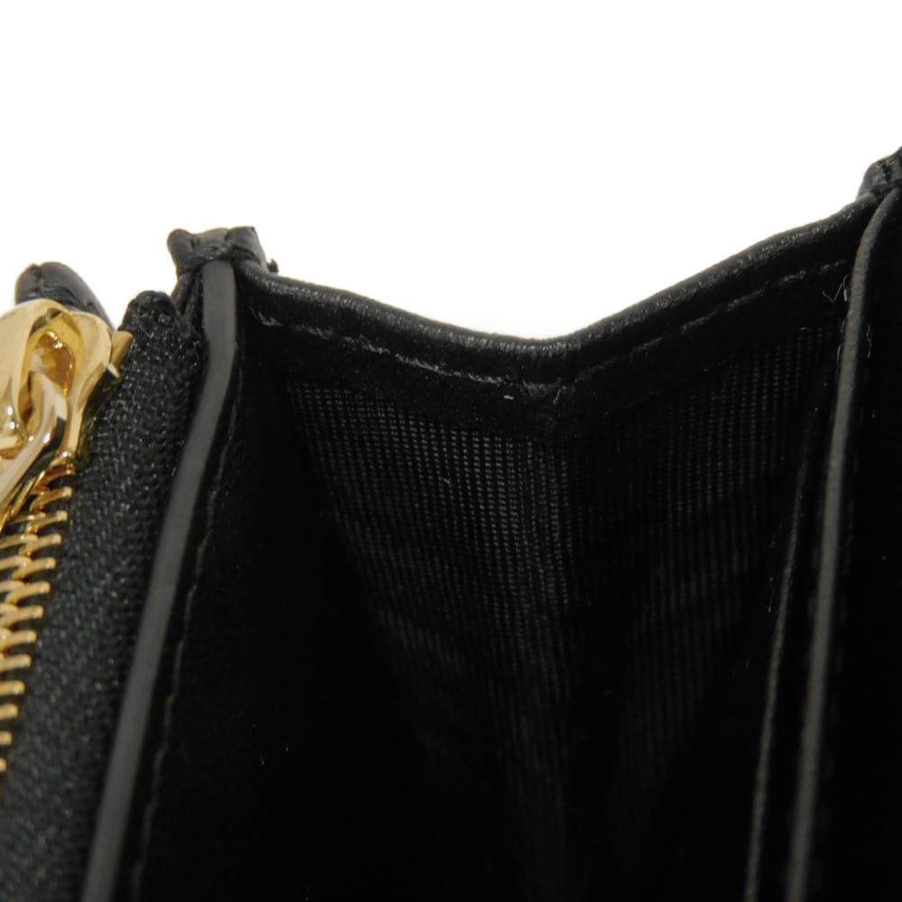 Used 10656 Glycine Wallet S0966ONMJ_M900 7941 Current Logo Charm Coin Purse Card Case Cannage Black Women's from Japan