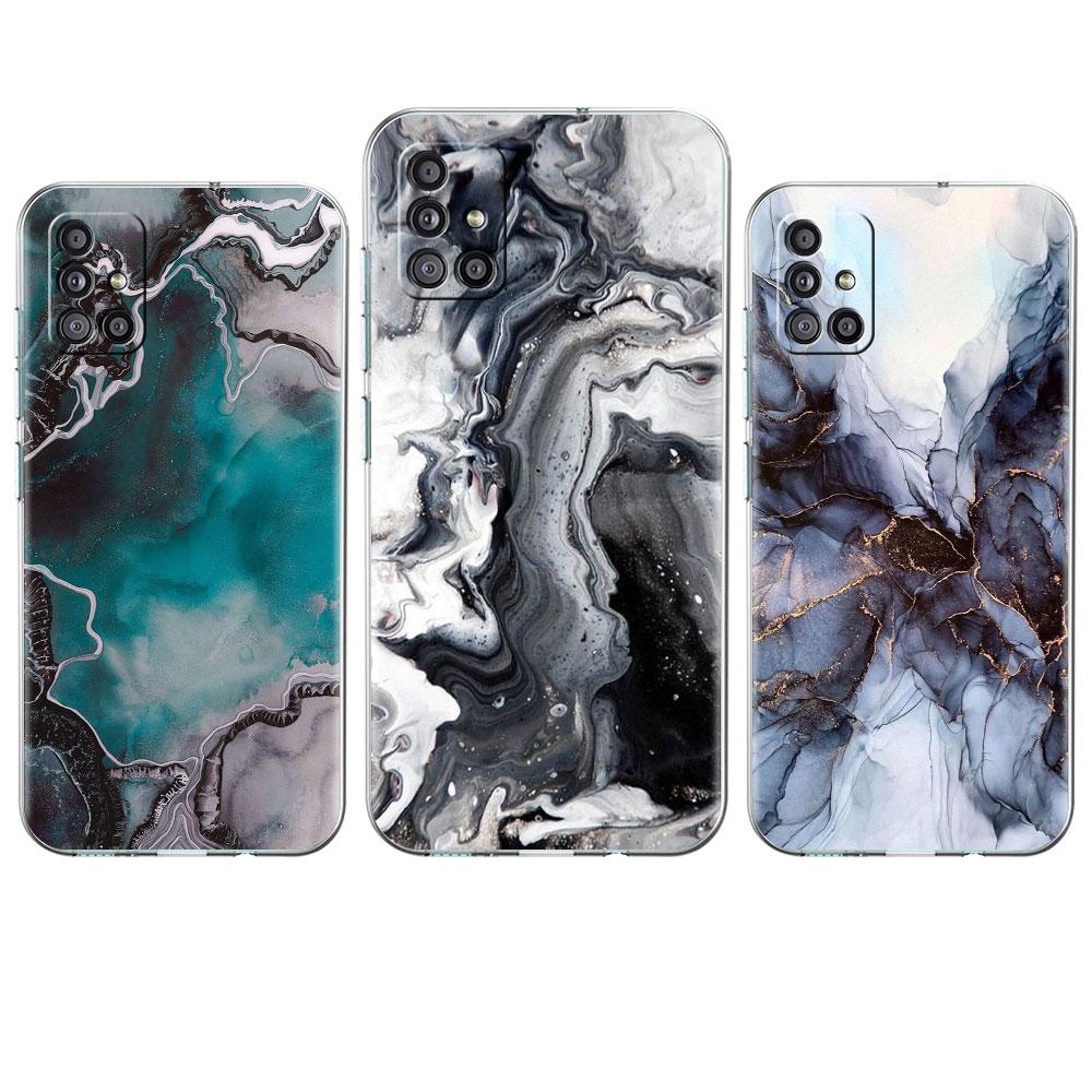 Clear Case For Samsung Galaxy A52 A12 A51 A32 A21s A71 A32 A22 50 A70 A31 A72 5G Phone Cover Granite Marble