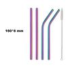 Fruit Juice Straws Mini 160mm Short Rainbow Stainless Steel Metal Straws Straight Bend Reusable Drinking Small 4Straw 1prush
