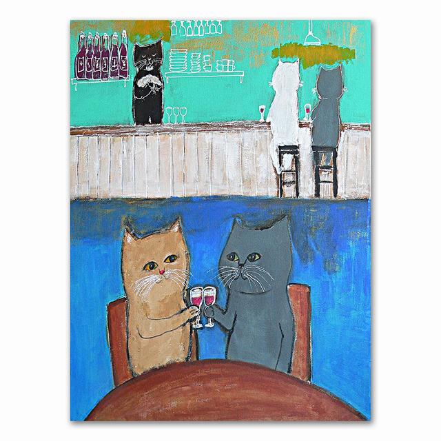 Cartoon Cat Posters And Prints Canvas Oil Painting Wall Art Pictures For Living Room Kid's Bedroom Nursery Cuadros Home Decor No Frame
